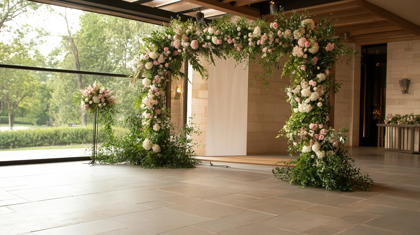 Large rectangular frame decorated with flowers