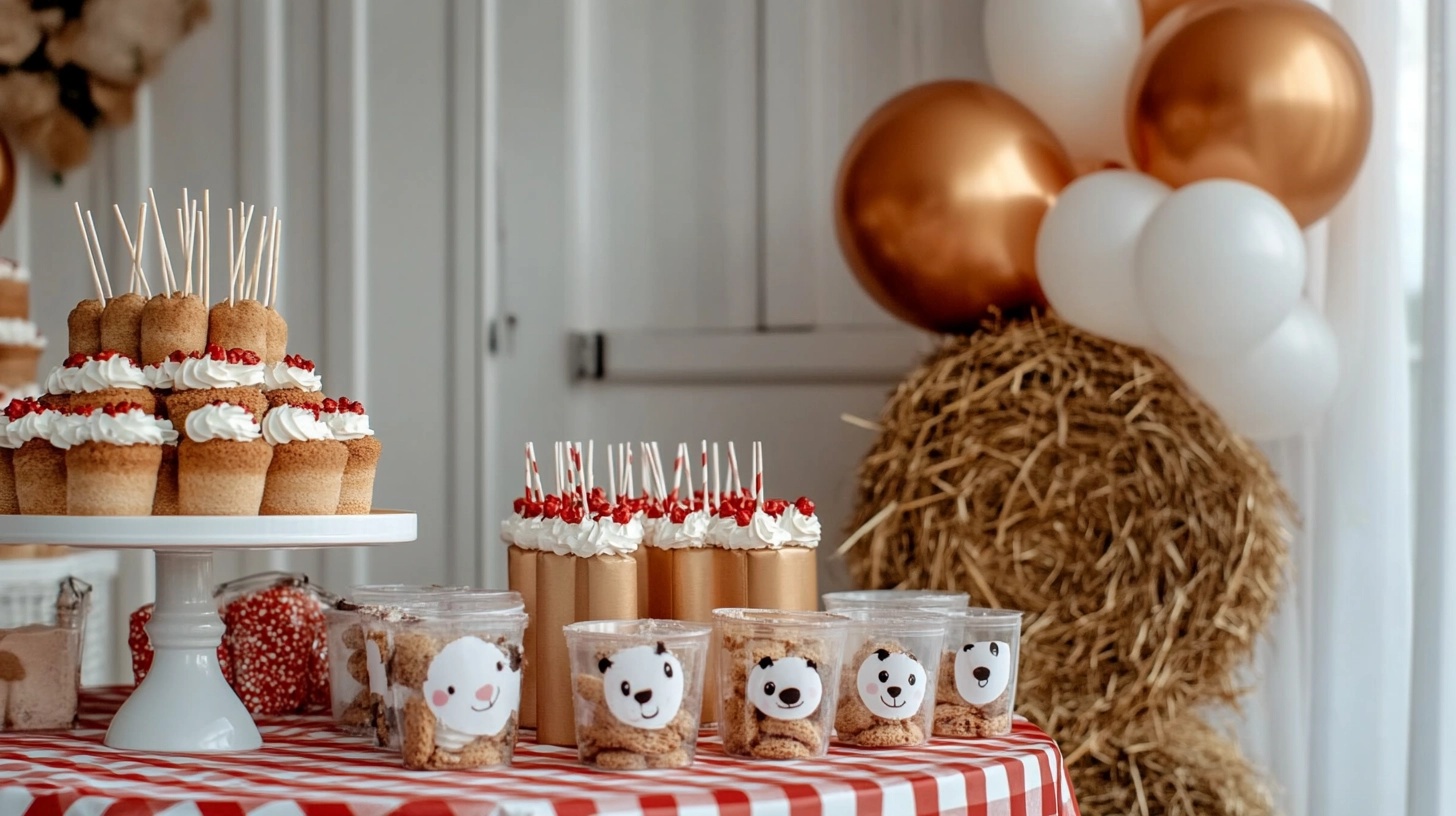 Mustache-themed baby sprinkle decorations