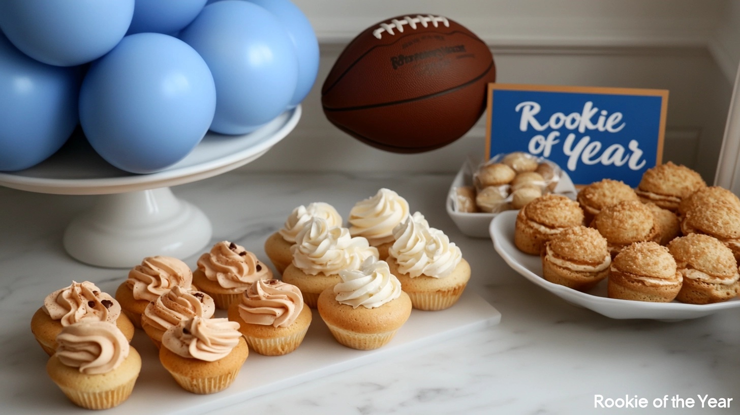 Sports-themed baby sprinkle display