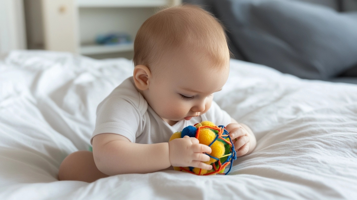 Parent reading a board book to a baby.