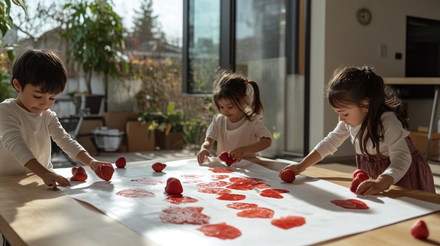 Children doing arts and craft at a party