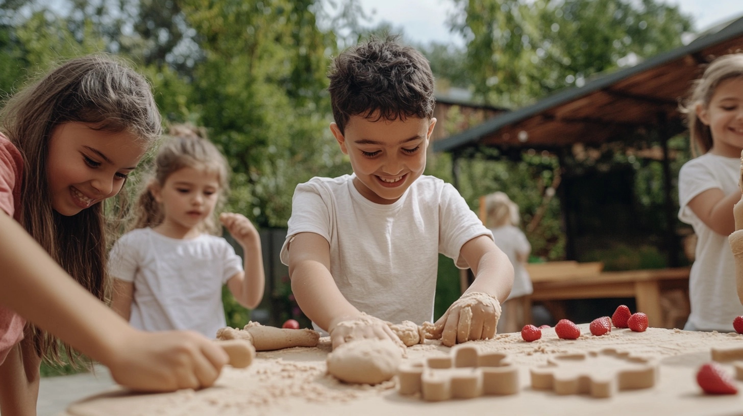 Children playing with playdough