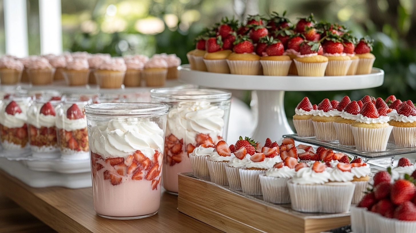 Strawberry shortcake themed treats table